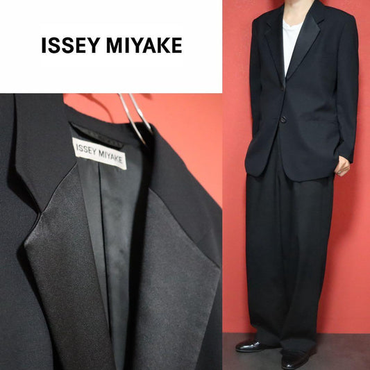 ISSEY MIYAKE 94AW Wool Silk Peak Lapel Blazer Black Size M