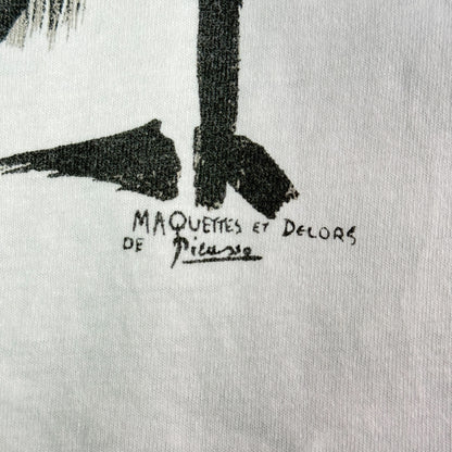 PICASSO 90s The Bull Line Art Vintage T-Shirt Size L