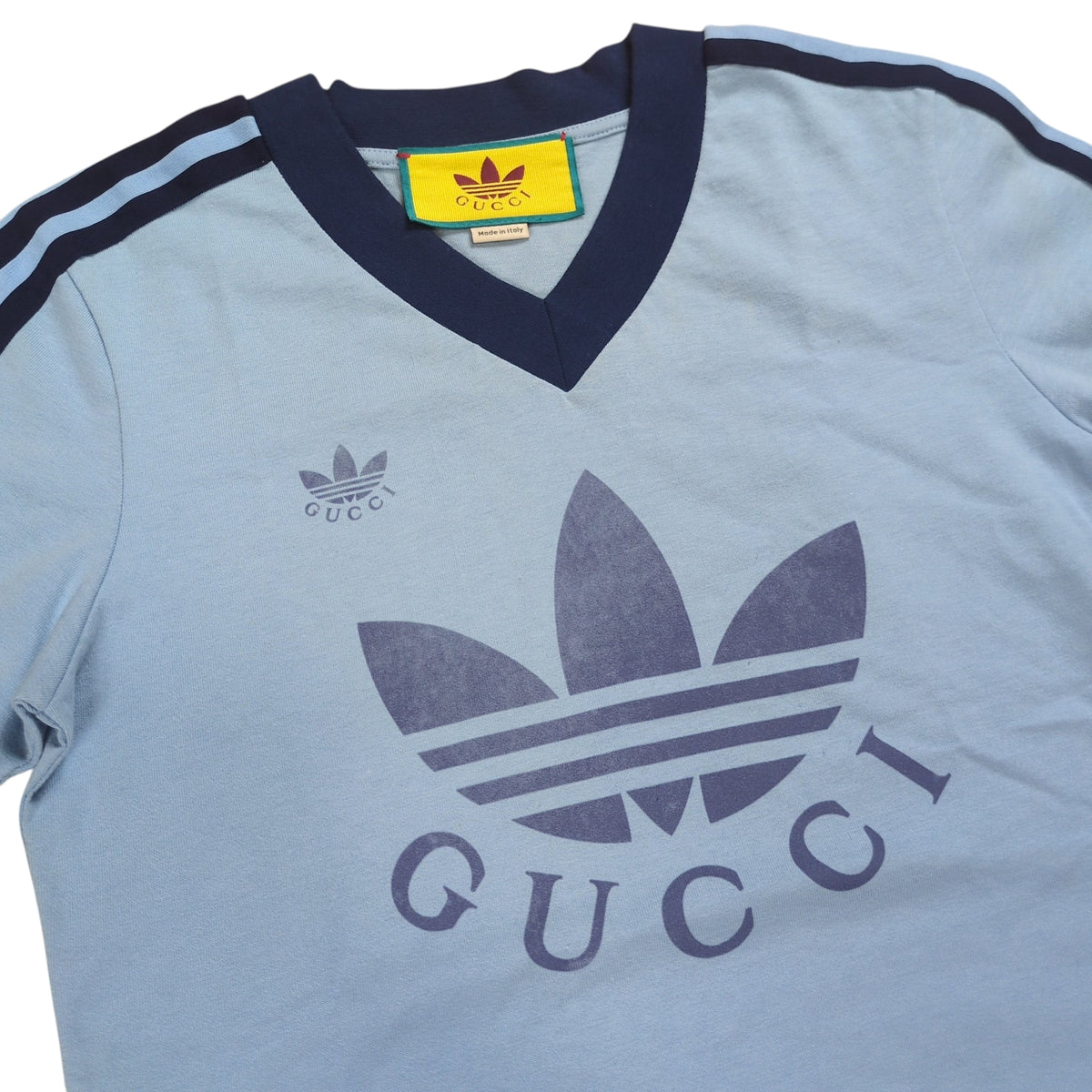 Gucci x adidas Trefoil Logo T-Shirt Blue Size S