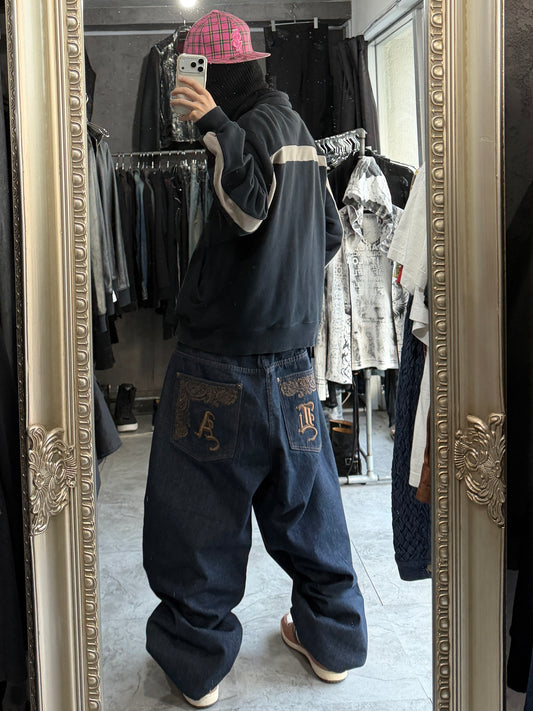 Vintage "STRAIT OUTTA CALI" Wide Buggy Denim Jeans Size 40