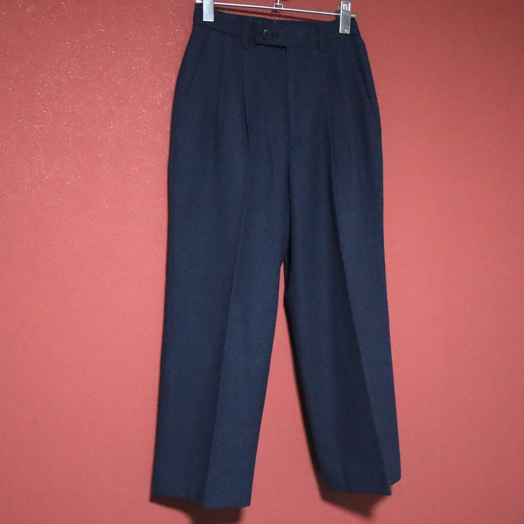Issey Miyake 97AW Two-Tuck Wool Wide Slacks Blue Size 2