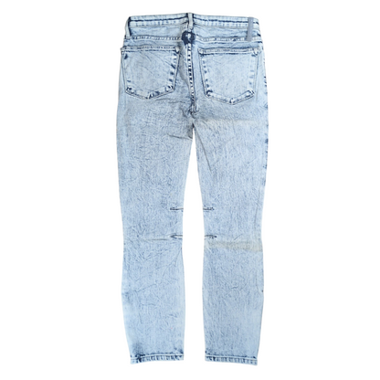 HELMUT LANG Blue Chemical Wash Side Zip Skinny Denim Size 26