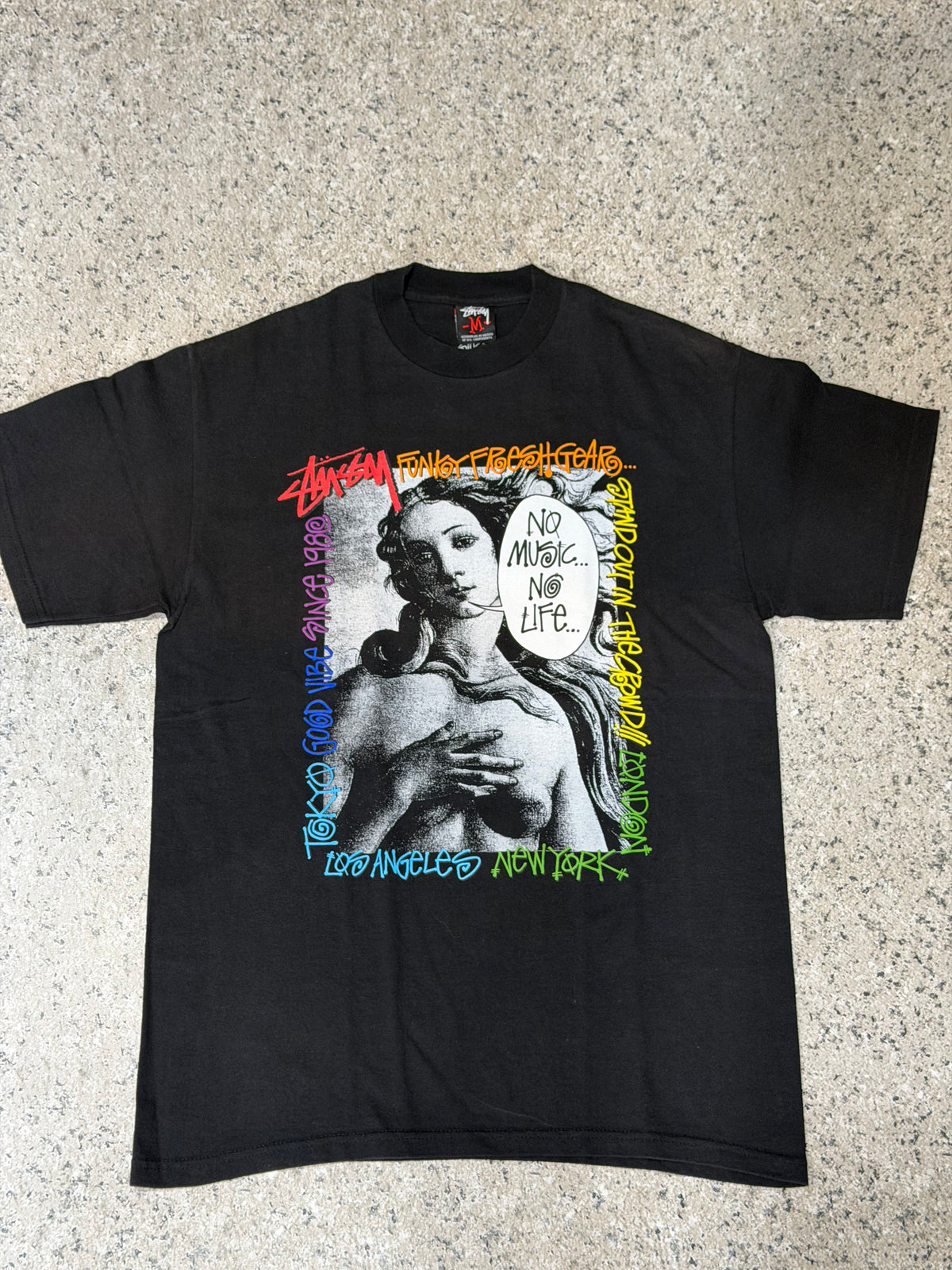 NO LIFE STUSSY x Tower Records "Venus" T-Shirt Black Size M