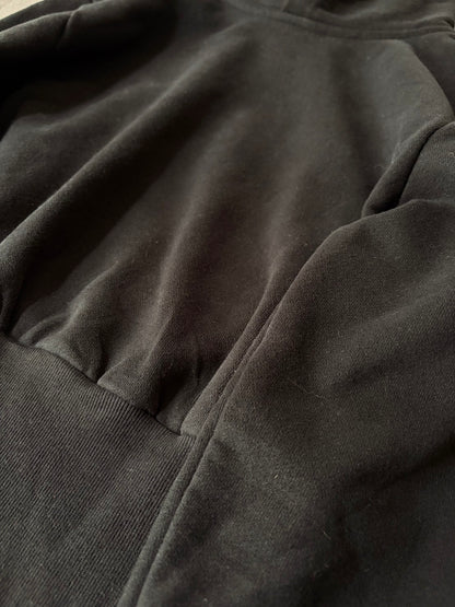 BALENCIAGA 2020s Cotton Cropped Hoodie Black Size XS