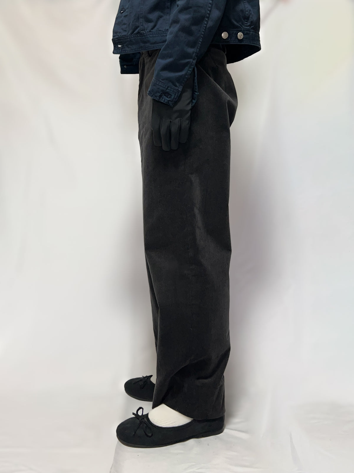 EMPORIO ARMANI AW2001 Corduroy Pants Black Size 46