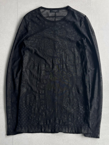 Givenchy Black See-Through Henley Shirt Size XXS