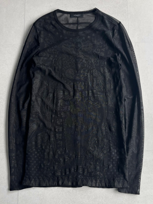 Givenchy Black See-Through Henley Shirt Size XXS