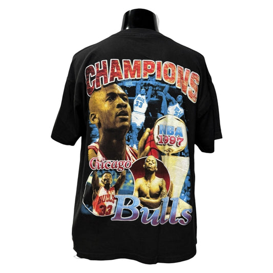 CHICAGO BULLS 90s Vintage 1997 NBA Champ T-Shirt Size XL
