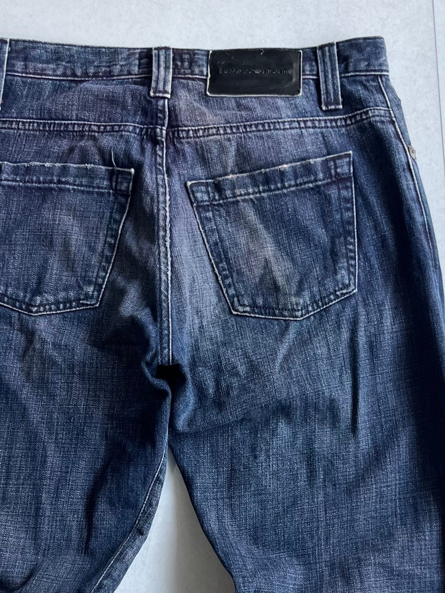 Emporio Armani Bleach Fade Blue Denim Jeans Size 30