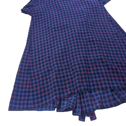 PRADA Check Pattern Frill Silk Shirt Dress Multi Size 42