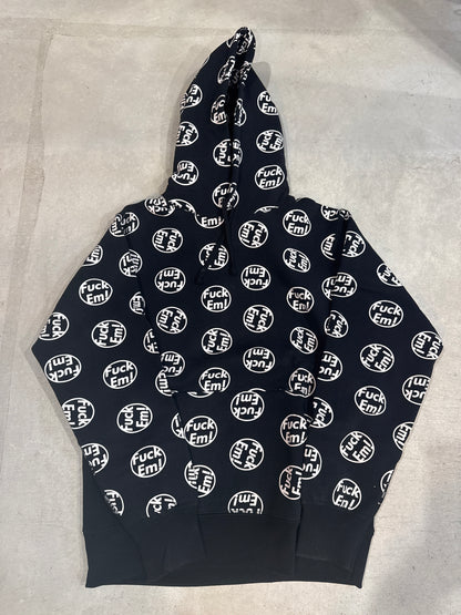 Supreme Fuck Em Pullover Hoodie Black Size M