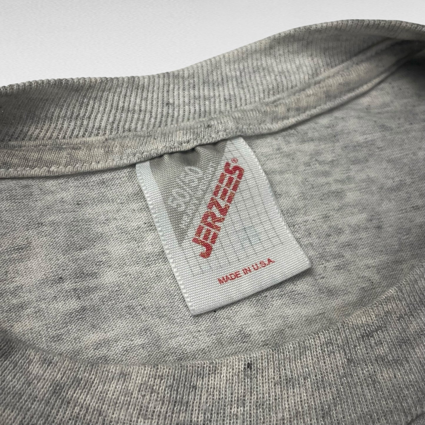 Jerzees 90s Print T-Shirt Gray Size XL