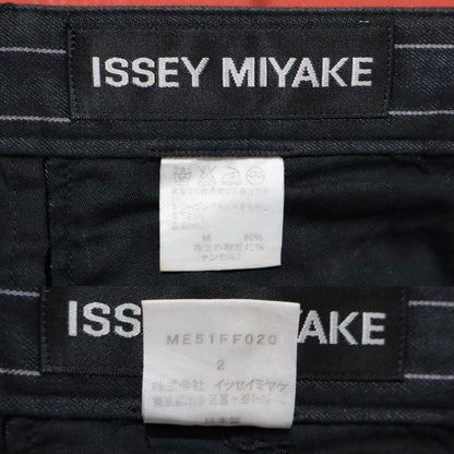 Issey Miyake Dark Gray Striped Tencel Slacks Size 2