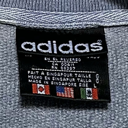 ADIDAS 1980s Washed Cotton Sweatshirt Light Blue Size L