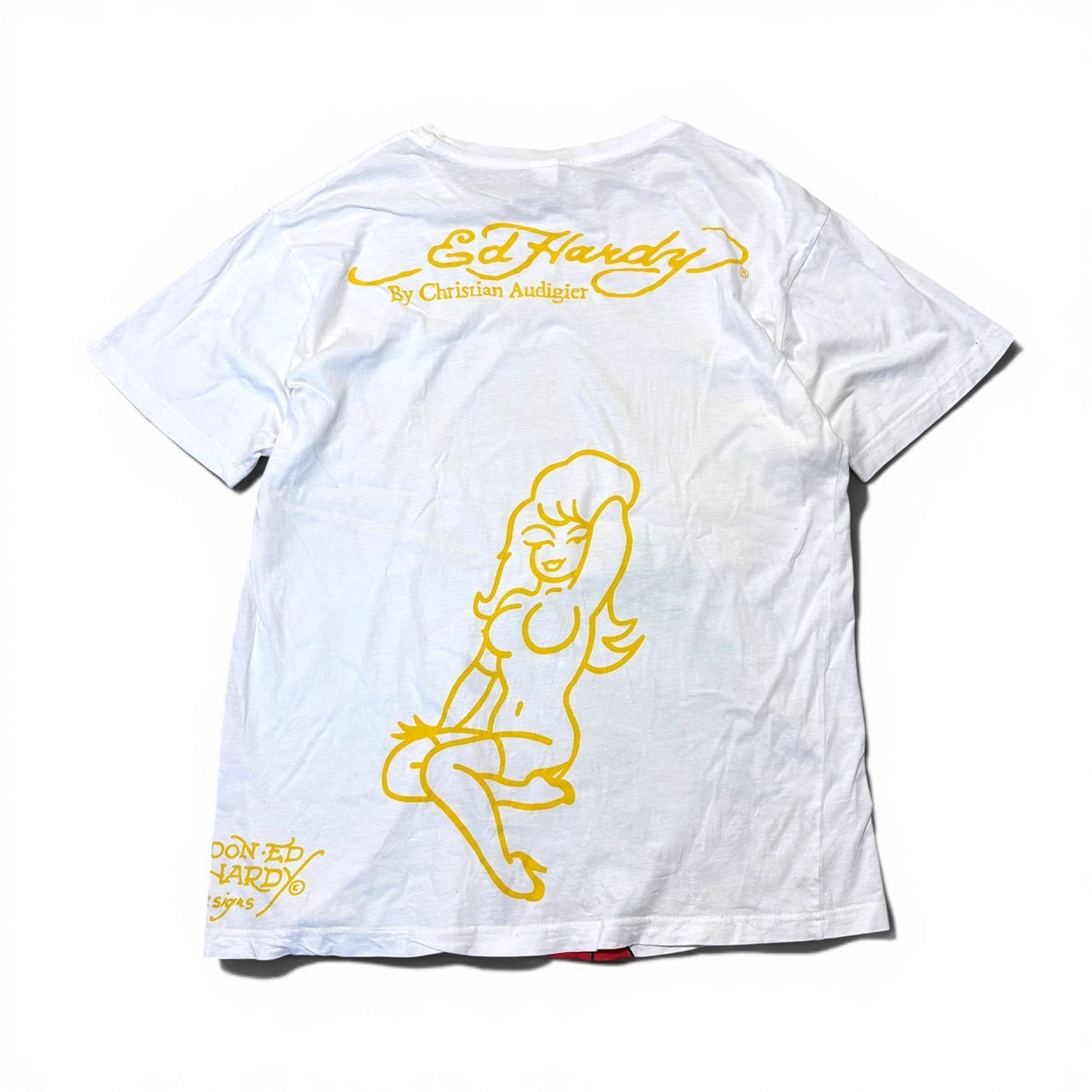 Vintage Ed Hardy Rhinestone T-Shirt White Size L