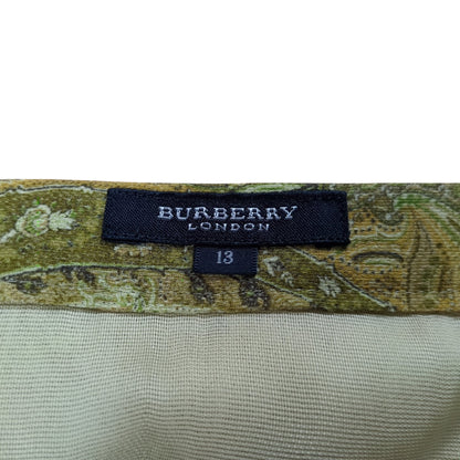 BURBERRY LONDON Paisley Linen Blend S/S Shirt Green Size 13