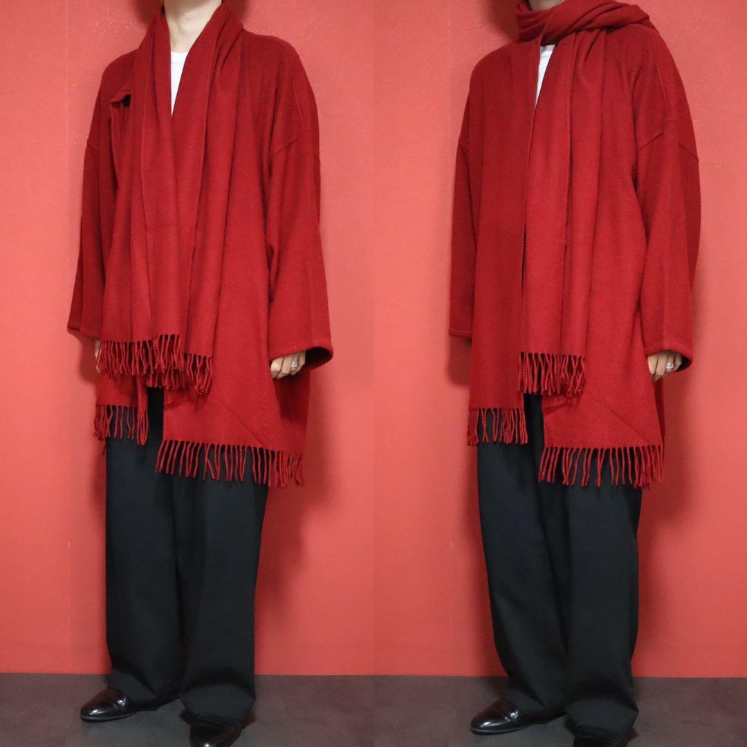Salvatore Ferragamo Red Cashmere Poncho Cardigan Size FREE