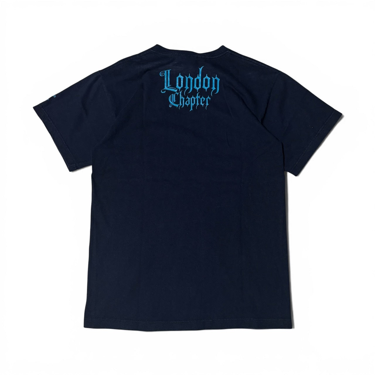 Stussy London Chapter Skull Gothic Navy Blue T-Shirt Size M
