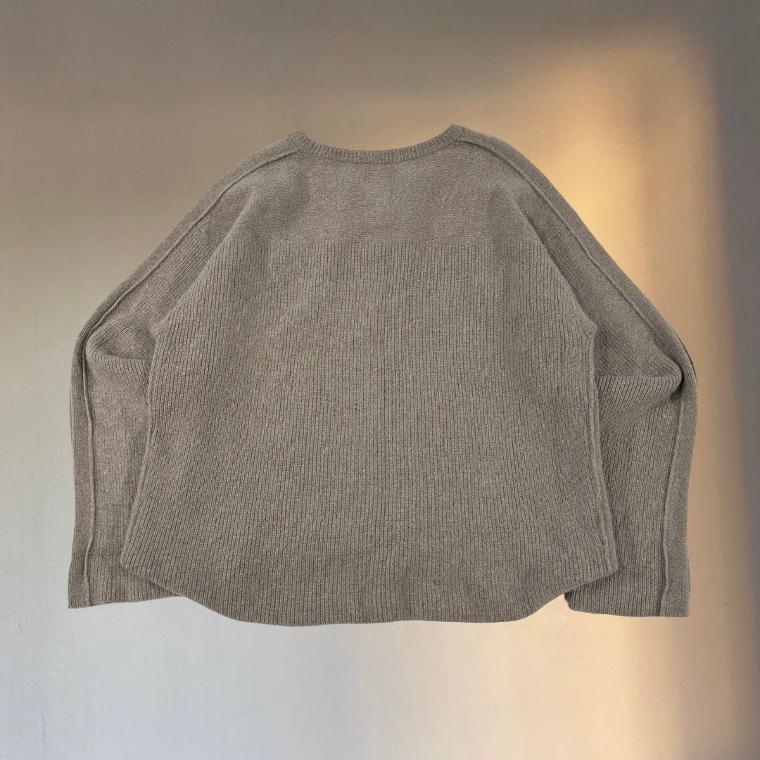 YOKE 19AW Beige Alpaca Wool Crewneck Knit Sweater Size M