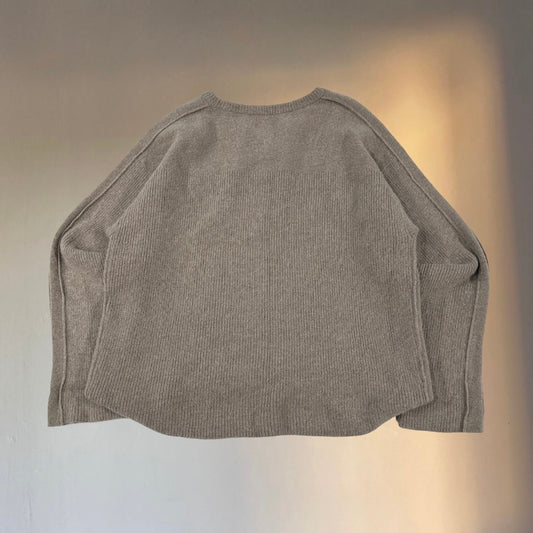 YOKE 19AW Beige Alpaca Wool Crewneck Knit Sweater Size M