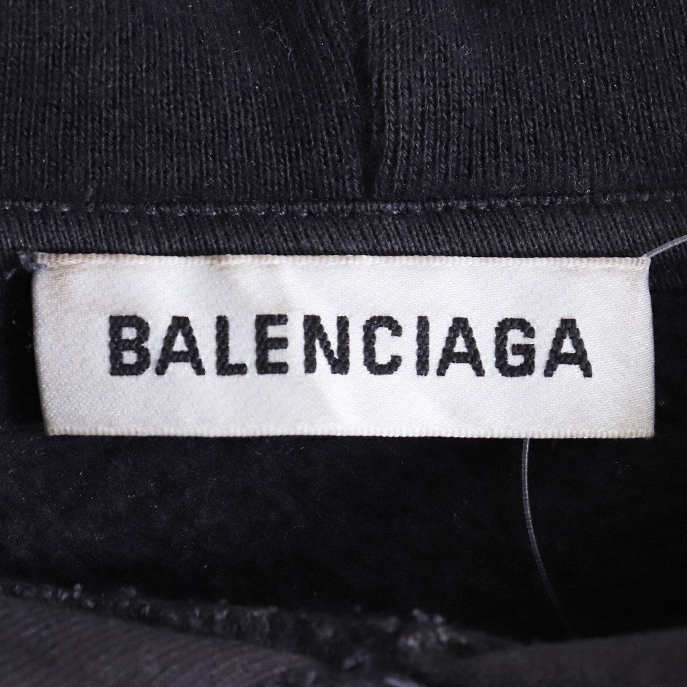 BALENCIAGA Back Logo Hoodie Black Size S