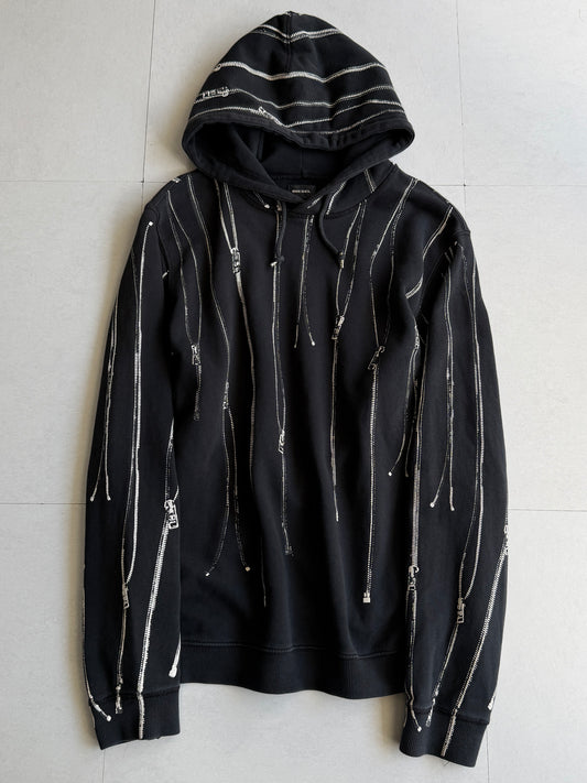 DIESEL Falling Zip Hoodie Cotton Size L