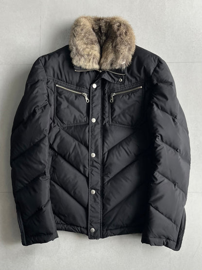 Vintage HAMNETT Black Rabbit Fur Down Jacket Size L