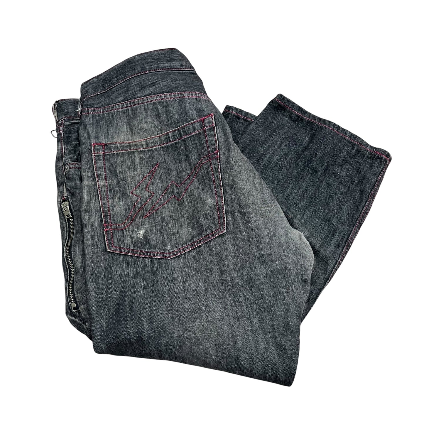 Fragment Design 00s Levi's Fenom Black Pink D-Ring Jeans