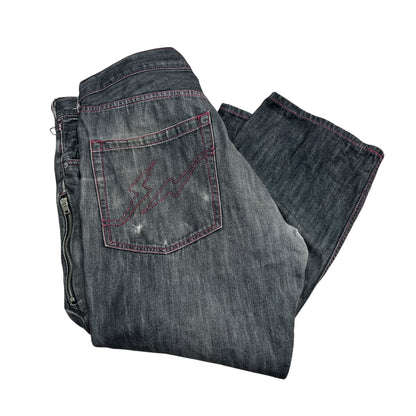 Fragment Design 00s Levi's Fenom Black Pink D-Ring Jeans