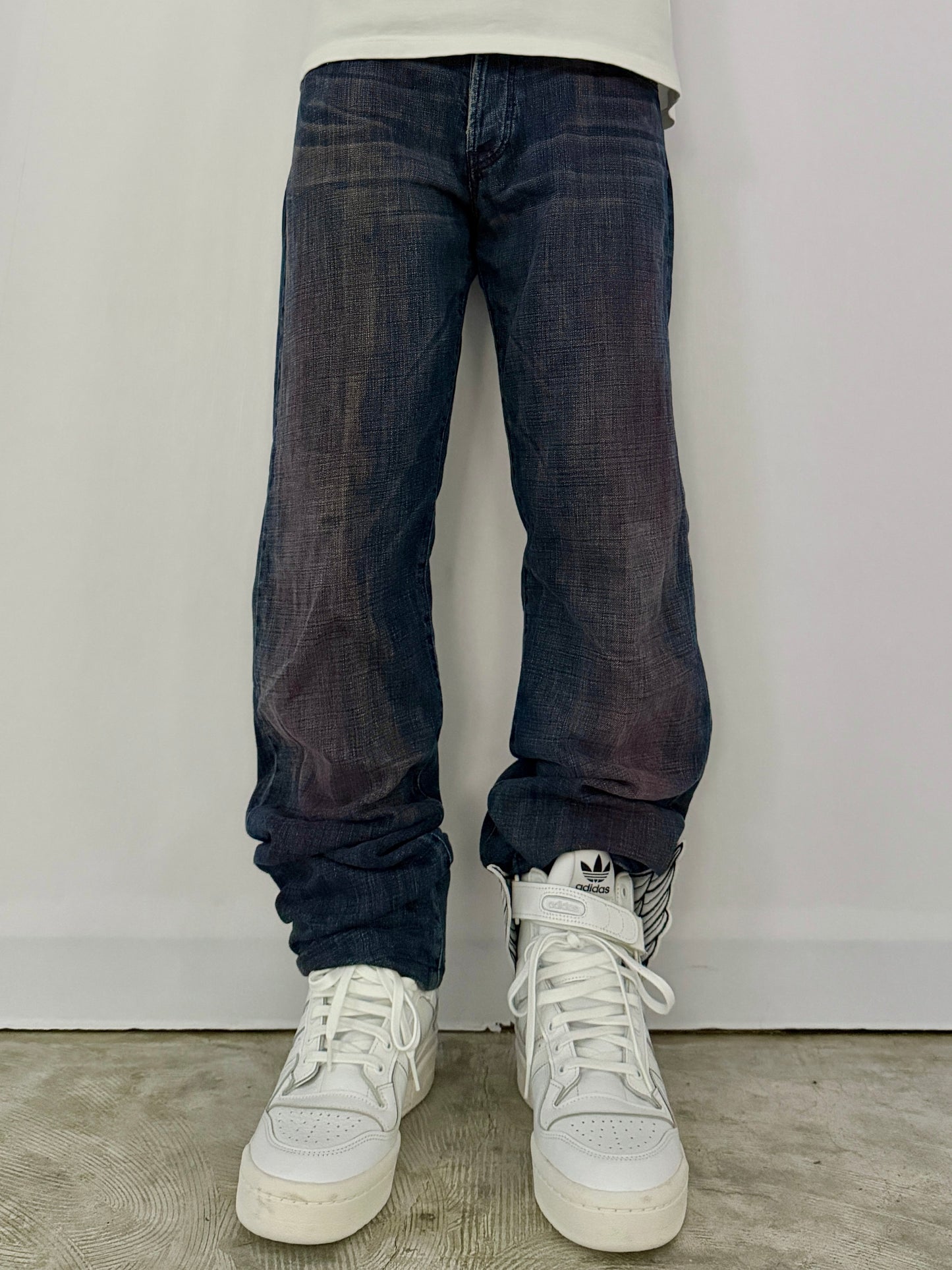 Emporio Armani Bleach Fade Blue Denim Jeans Size 30
