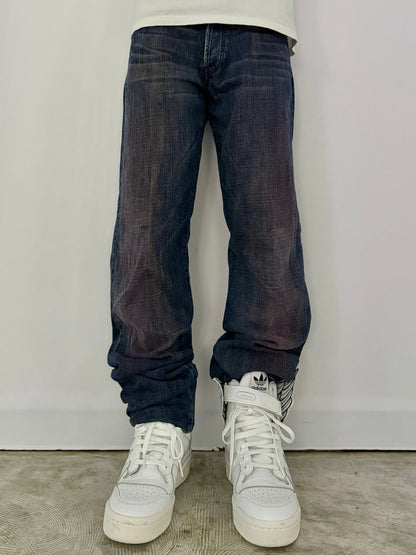 Emporio Armani Bleach Fade Blue Denim Jeans Size 30