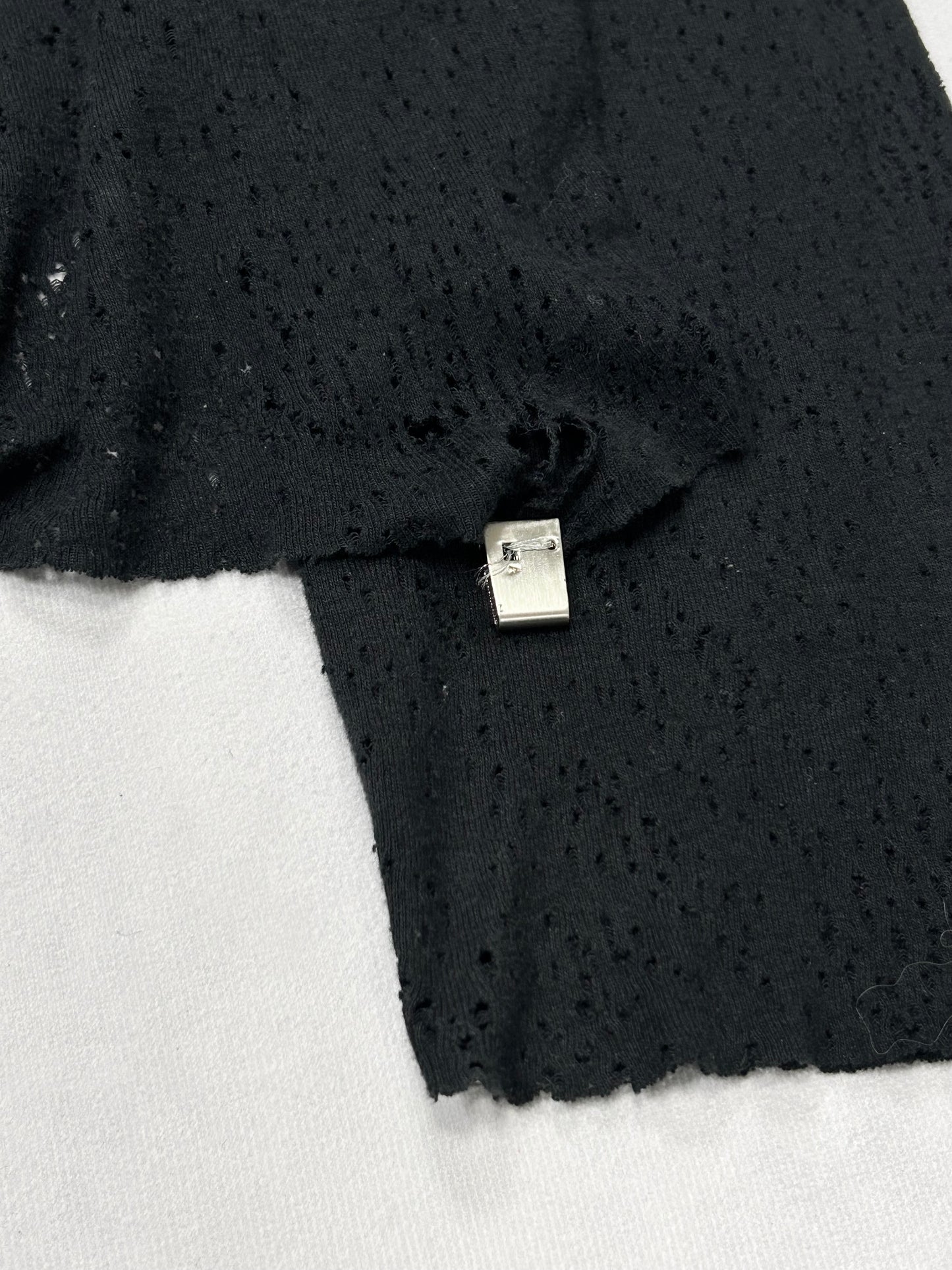 1017 ALYX 9SM Black Tattered Big Hoodie Size M