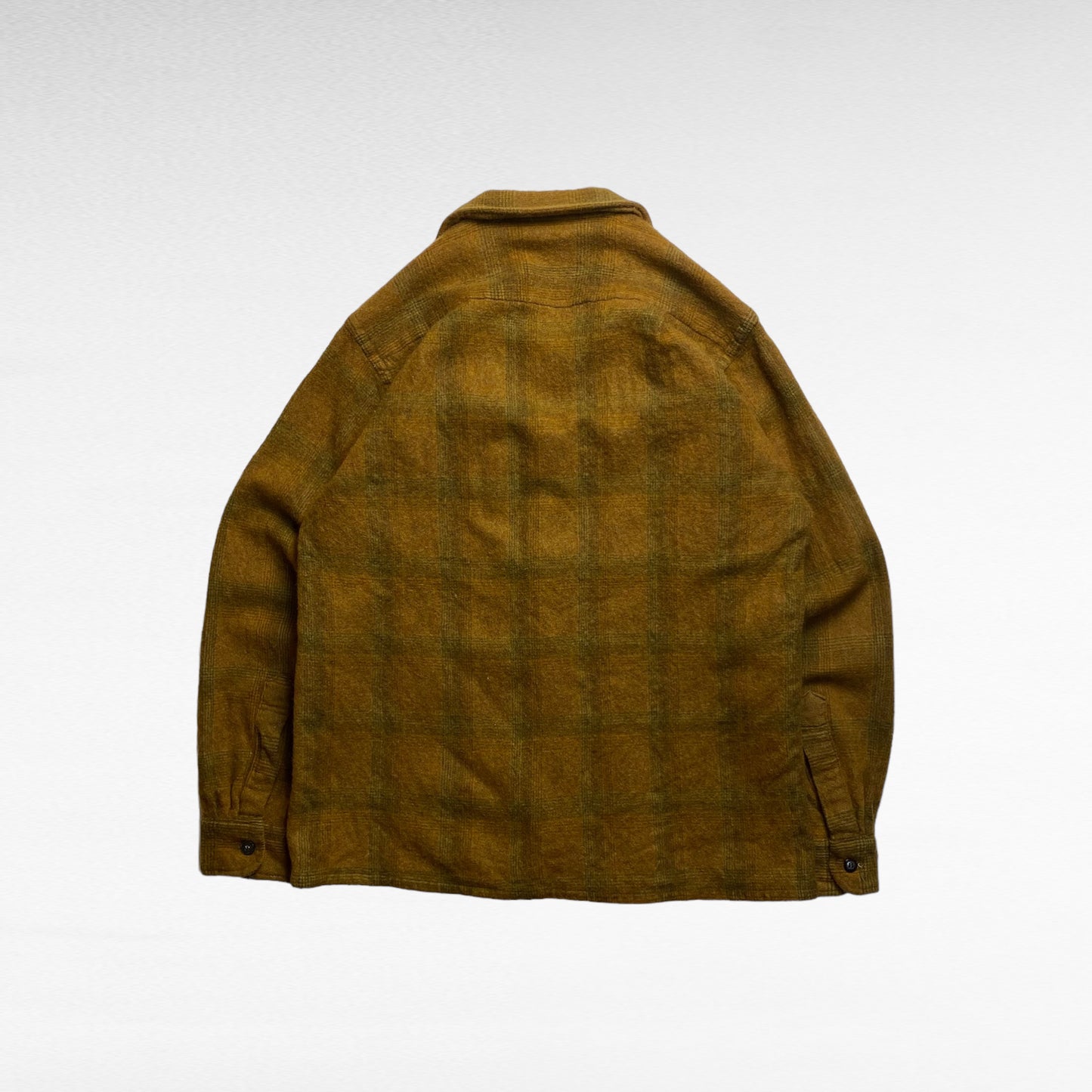MONTBLANC 50s Open Collar Boxy Fit Wool Check Shirt Size M