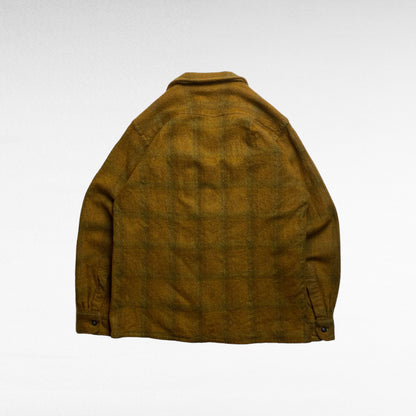 MONTBLANC 50s Open Collar Boxy Fit Wool Check Shirt Size M