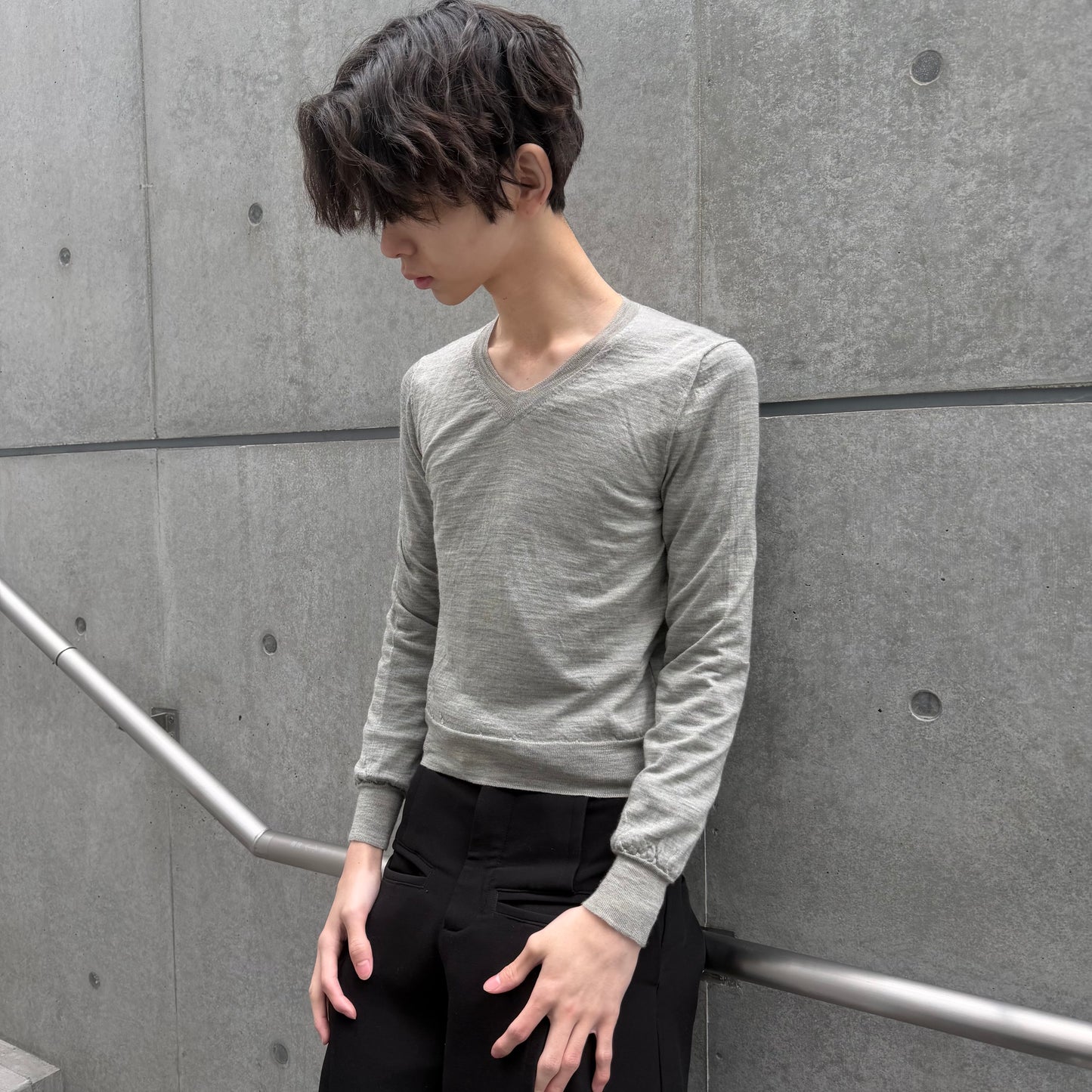 COMME des GAR AW14 V-Neck Knit 100% Wool