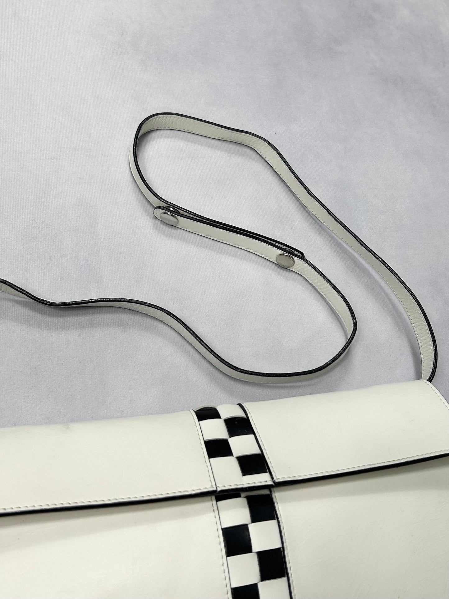 Jean Paul Gaultier checker line shoulder bag