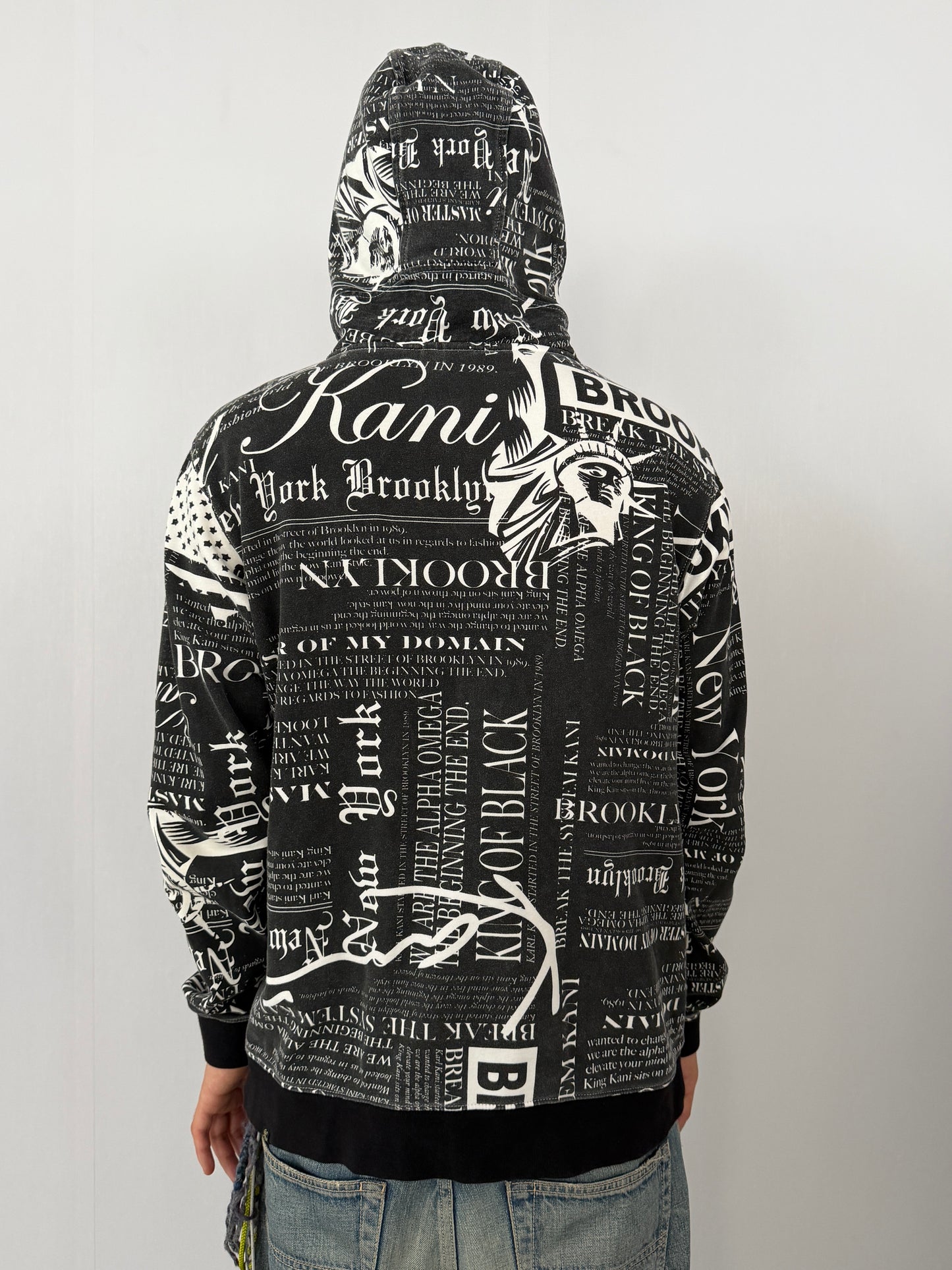Karl Kani Black Zip Hoodie Size L