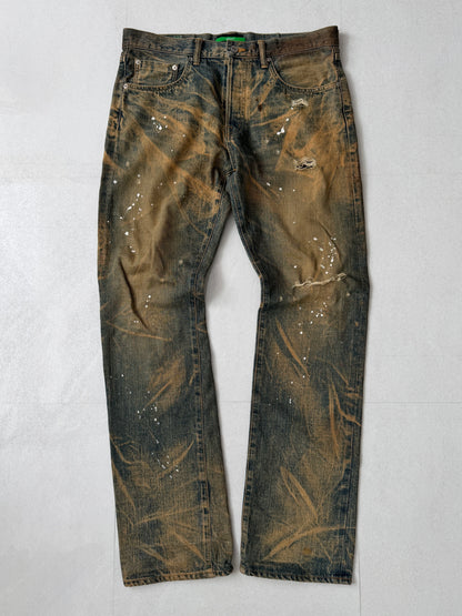 Swagger Brown Damaged Jeans Size 32