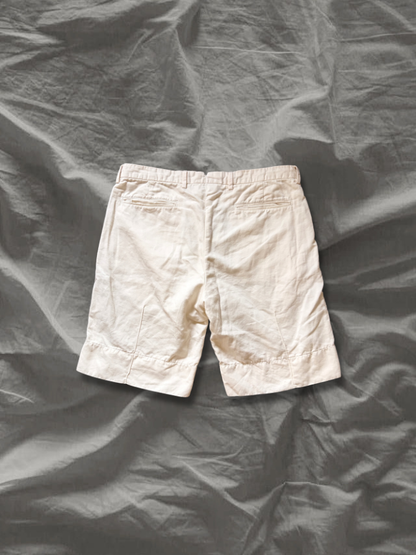LOEWE Cotton Linen Side Layered Slit Shorts White Size 44