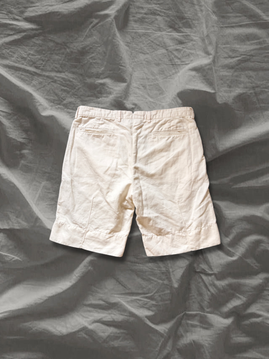 LOEWE Cotton Linen Side Layered Slit Shorts White Size 44