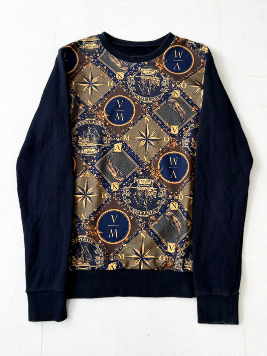 YOSHIO KUBO Cotton All-Over Pattern Sweatshirt Size 2