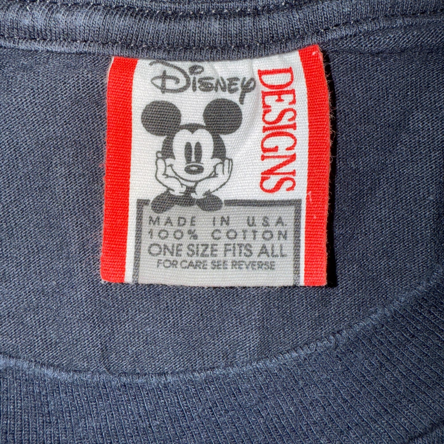 DISNEY 90s USA Made Mickey Big Print Size ONE SIZE FITS ALL