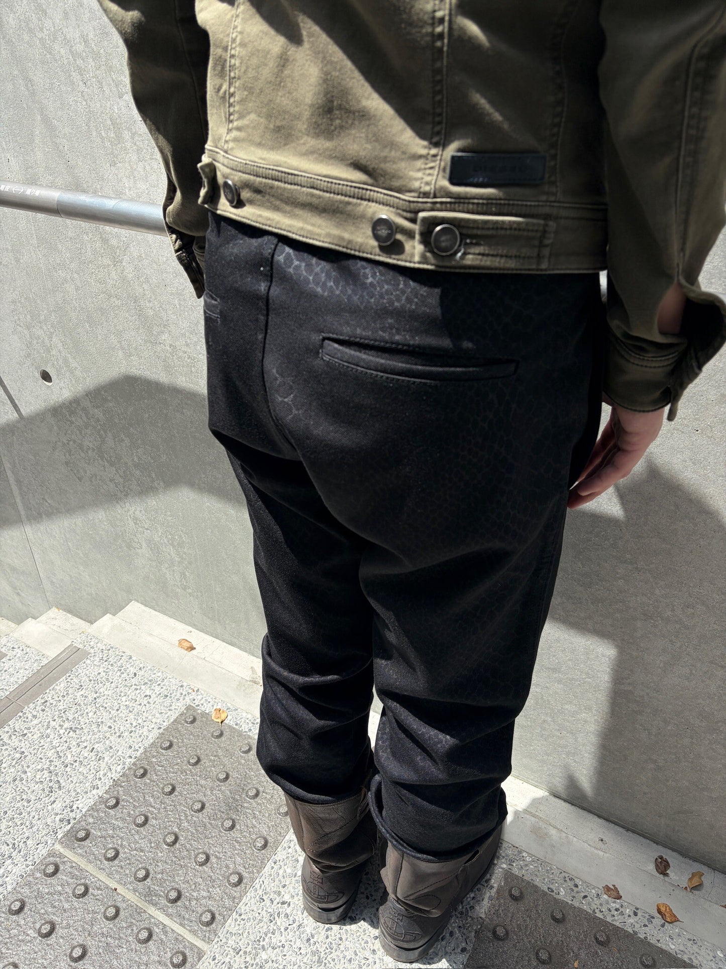 COMME des GAR AW00 Snake Jacquard Pants Black Size S