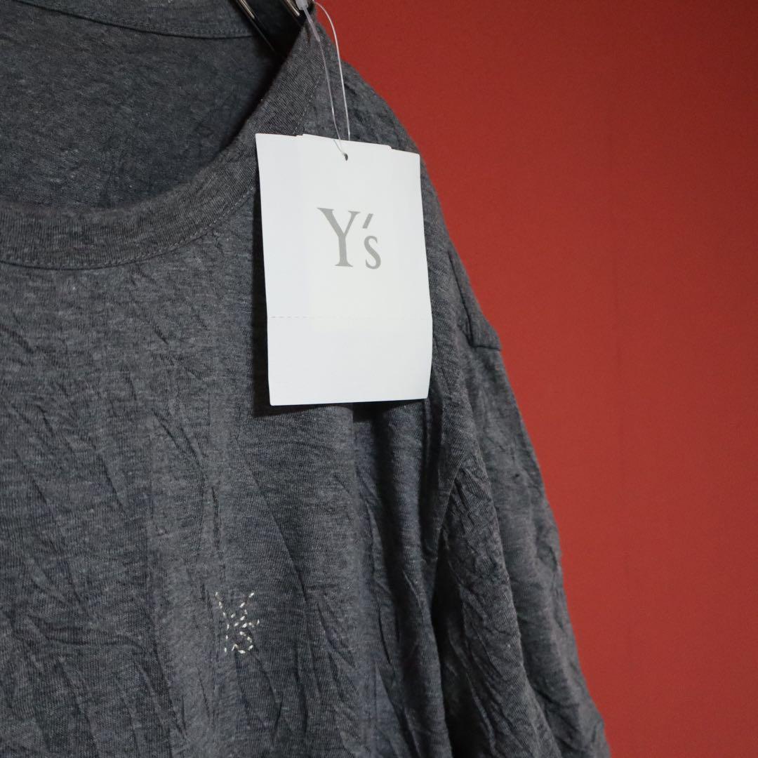 Yohji Yamamoto Y's Wrinkled Logo Embroidered T-Shirt Size 4