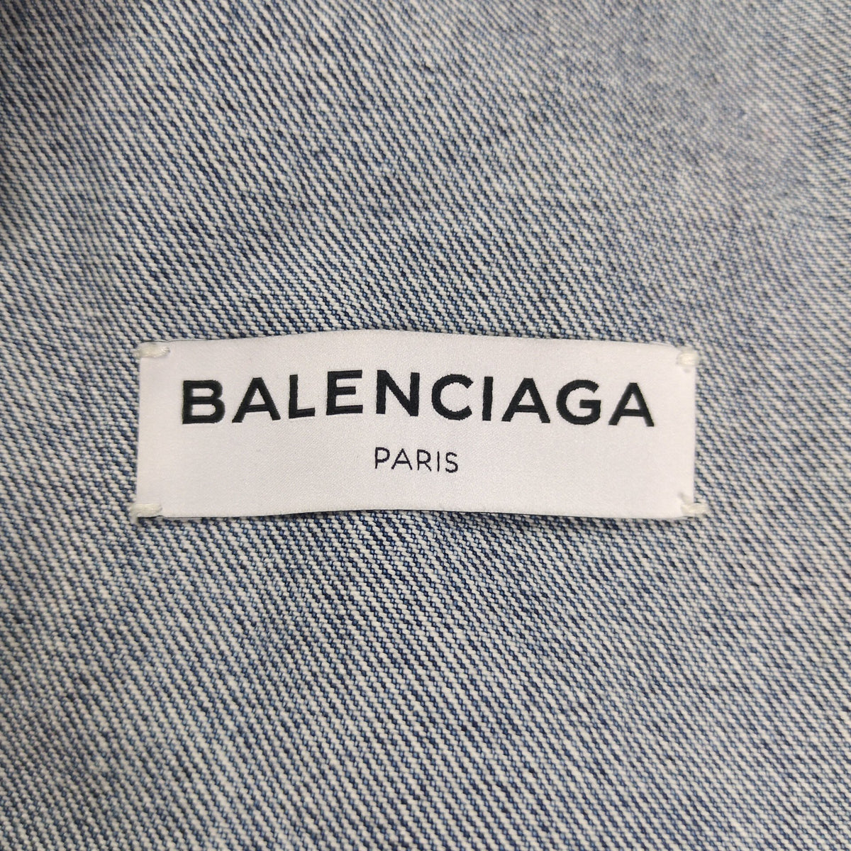 Balenciaga Neck Logo Distressed Denim Jacket Size 34