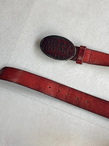 Diesel Red Logo Belt