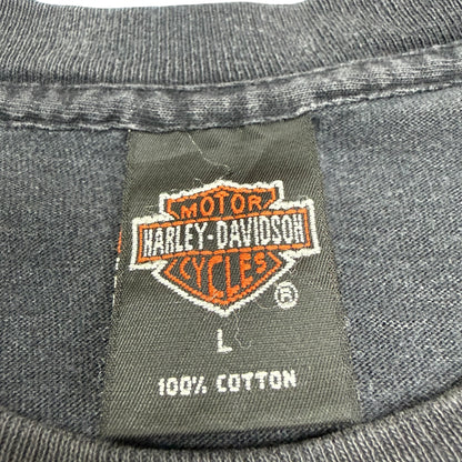 HARLEY DAVIDSON 90s HAL'S Flames Sleeve T-Shirt Size L