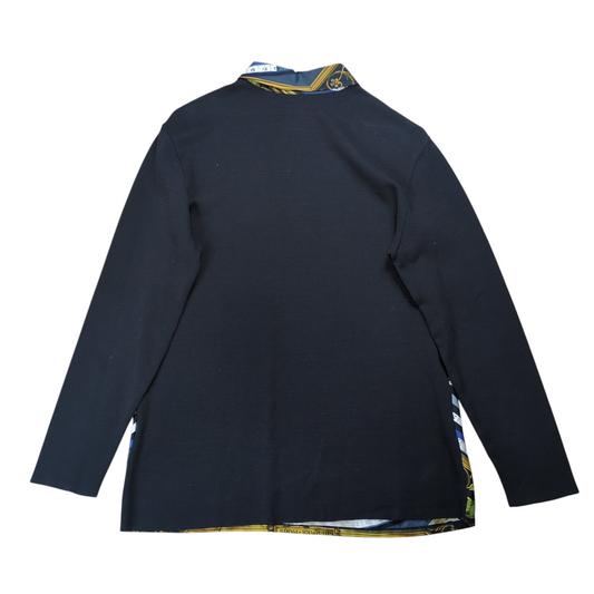 HERMES Margiela DIES ET HORE Silk Polo Shirt Black Size M