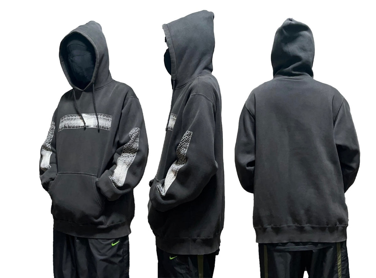 STUSSY 2000s Faded Logo Hoodie Black Size S