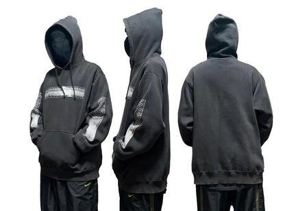 STUSSY 2000s Faded Logo Hoodie Black Size S